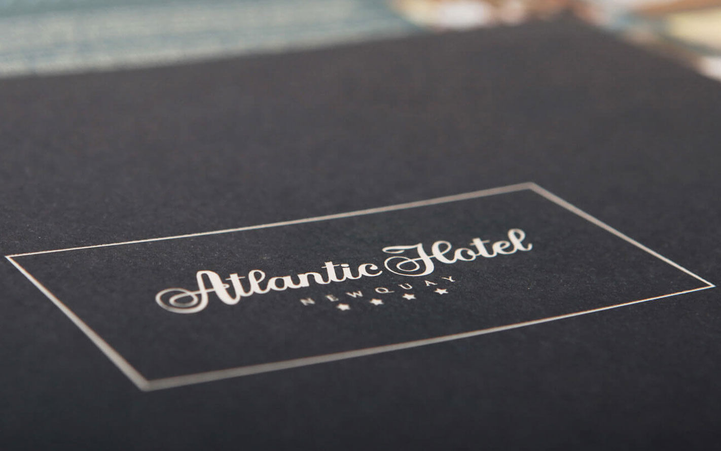 The cover of an Altlantic hotel branded brochure. Designed by Oracle Design.