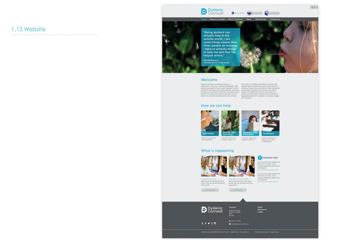 The Dyslexia Cornwall website home page