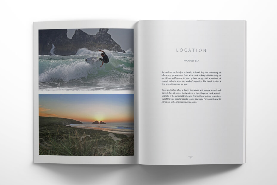 Examples of the Rocks brochure inner pages Designed by Oracle Design