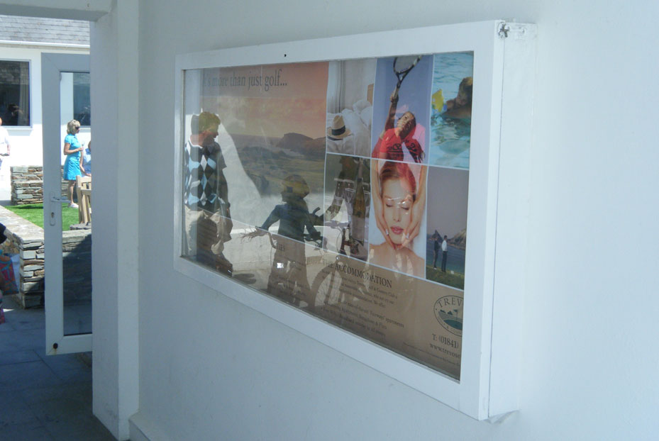 A picture of the Trevose poster. Displaying multiple offerings from the country club. designed by Oracle Design