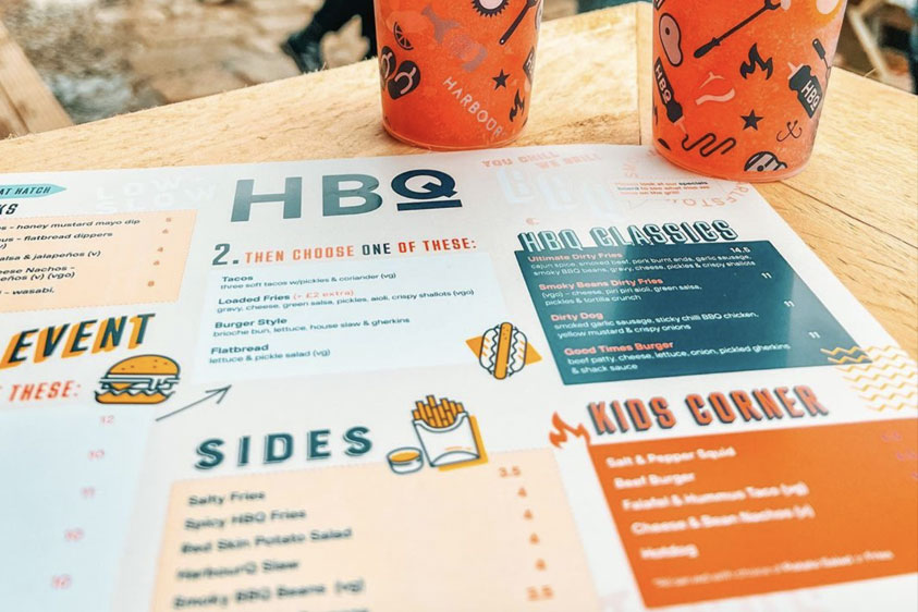 HBQ Charlestown menu designed by Oracle Design